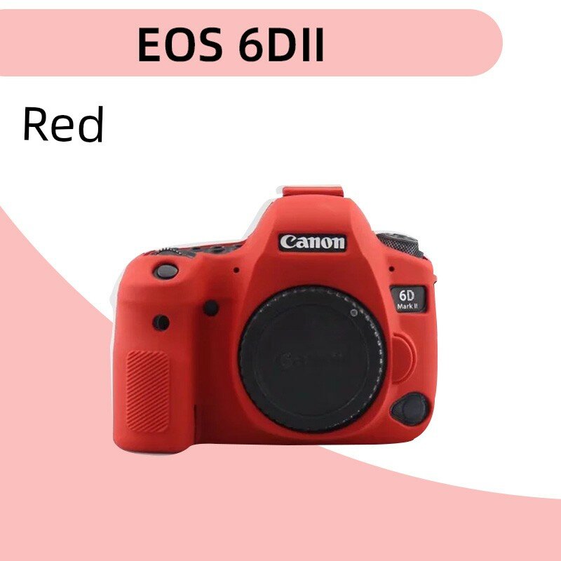 Силиконовый противоударный чехол для камеры Canon 6D2, красный цвет, премиальная защита, долговечный дизайн