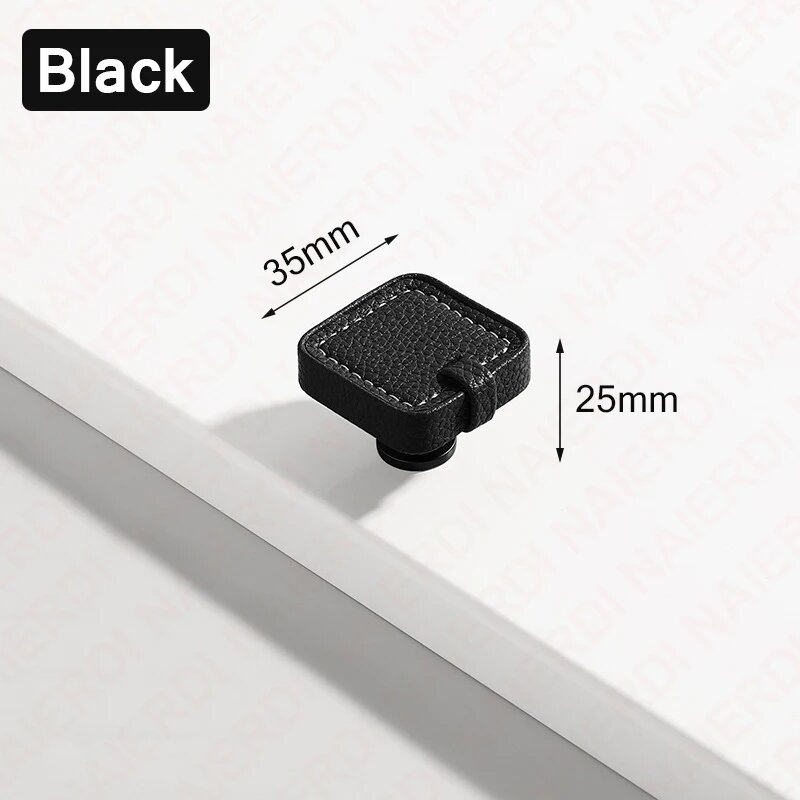 Ручки для шкафов NAIERDI Black Square, 35x25 мм