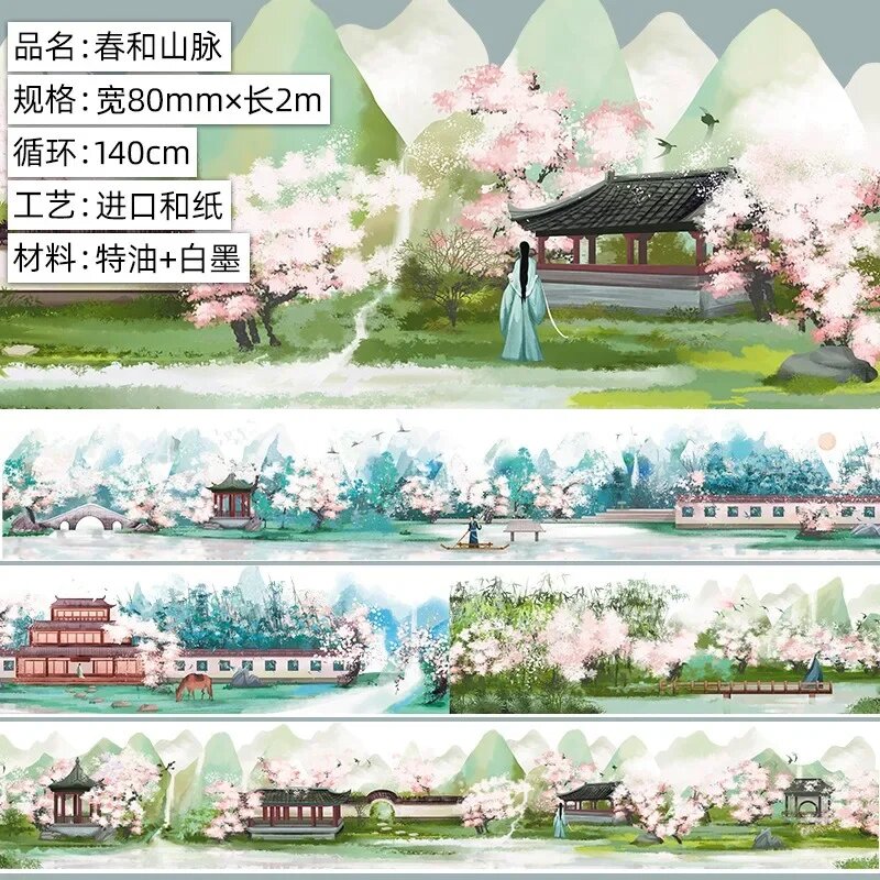 Винтажная архитектурная лента Washi Tape