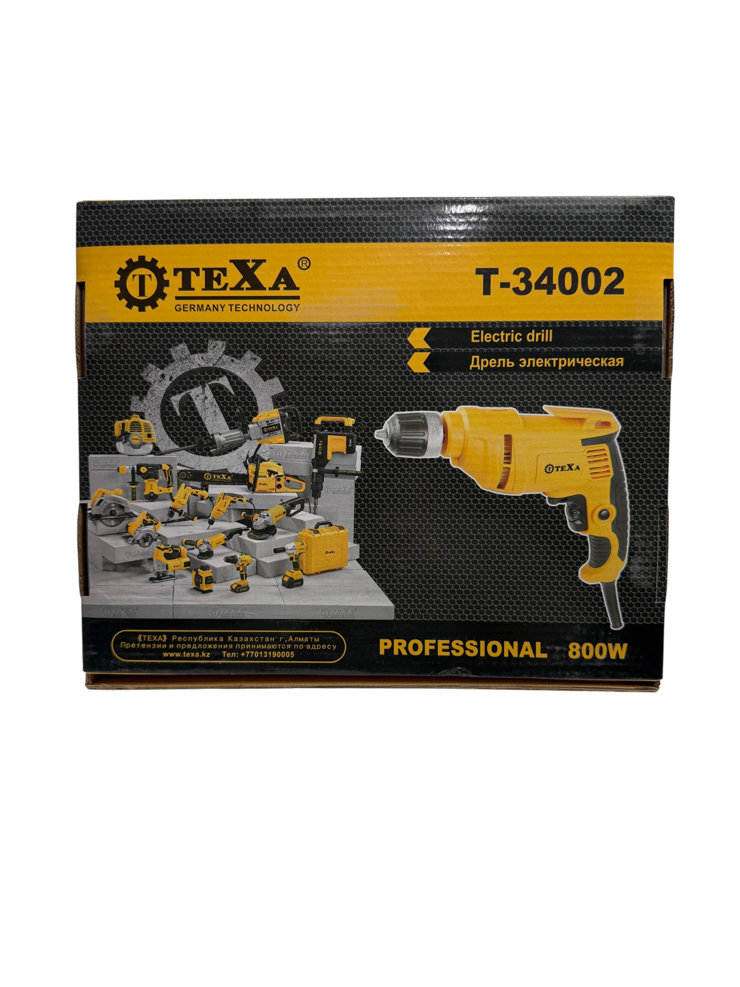 Дрель Texa T-34002, 800 Вт, 220-240 В, 50-60 Гц, 0-3200 об/мин