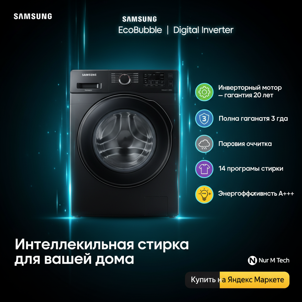 Стиральная машина Samsung WW65A4S21CX 6.5 Кг — фото 1