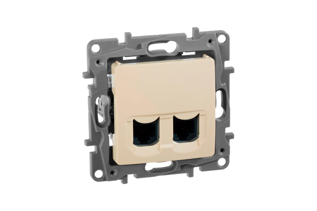 Legrand Etika Слоновая кость Розетка компьютерная 2-ая RJ45, 5е UTP 672355, 8 шт.