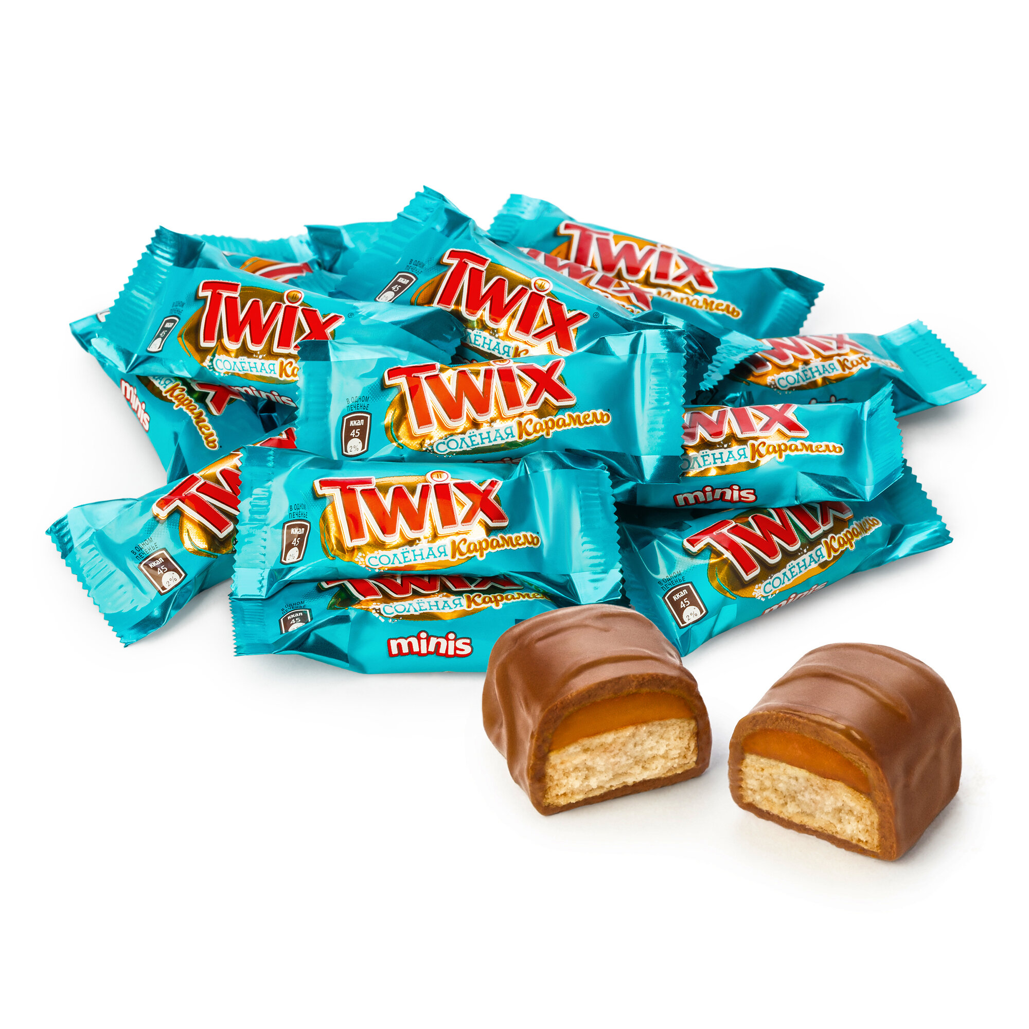 Шоколадные батончики Twix minis, печенье с соленой карамелью в молочном шоколаде, набор батончиков, 2,7 кг