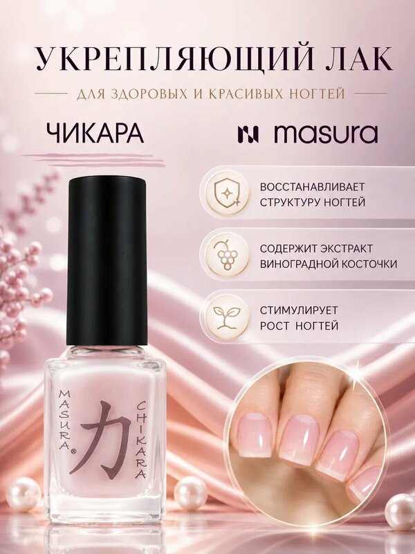 Лак уходовый для укрепления и роста ногтей CHIKARA / Чикара