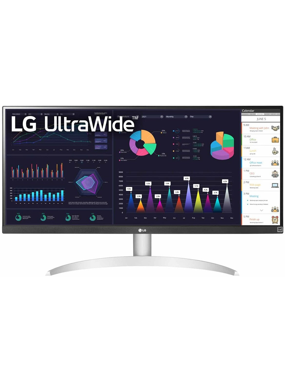 Монитор LG 29" 29WQ600-W, 2560x1080, IPS, 100Hz, HDMI+DP+USB-C, MM, silver