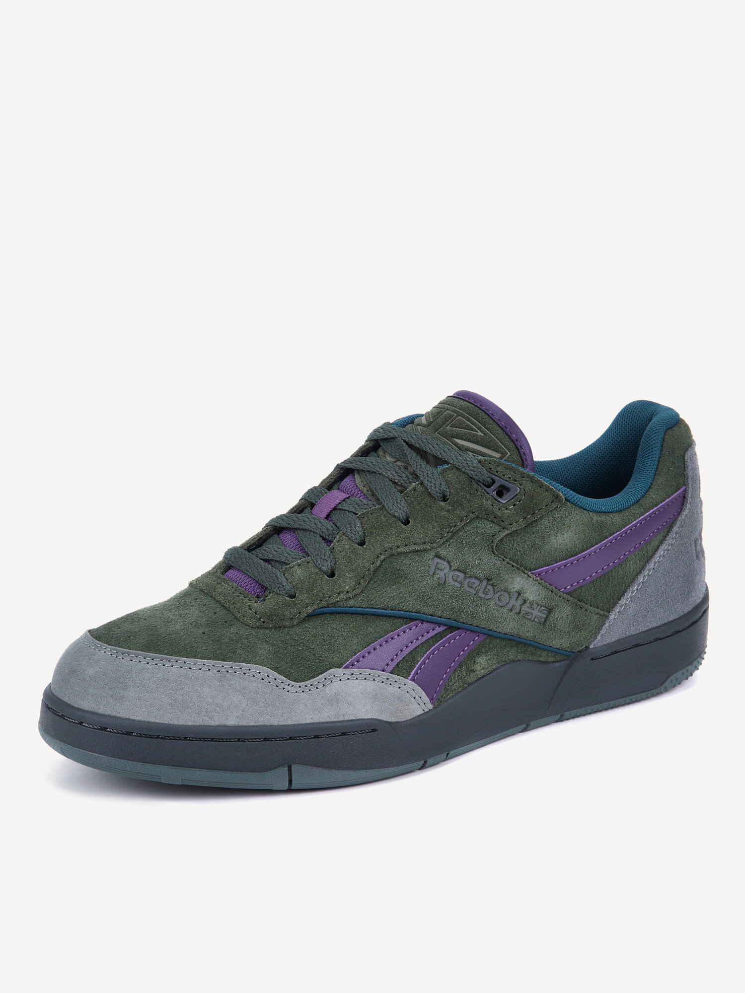 Кроссовки Reebok BB 4000 II, размер 9 US, серый/зеленый/фиолетовый — фото 1