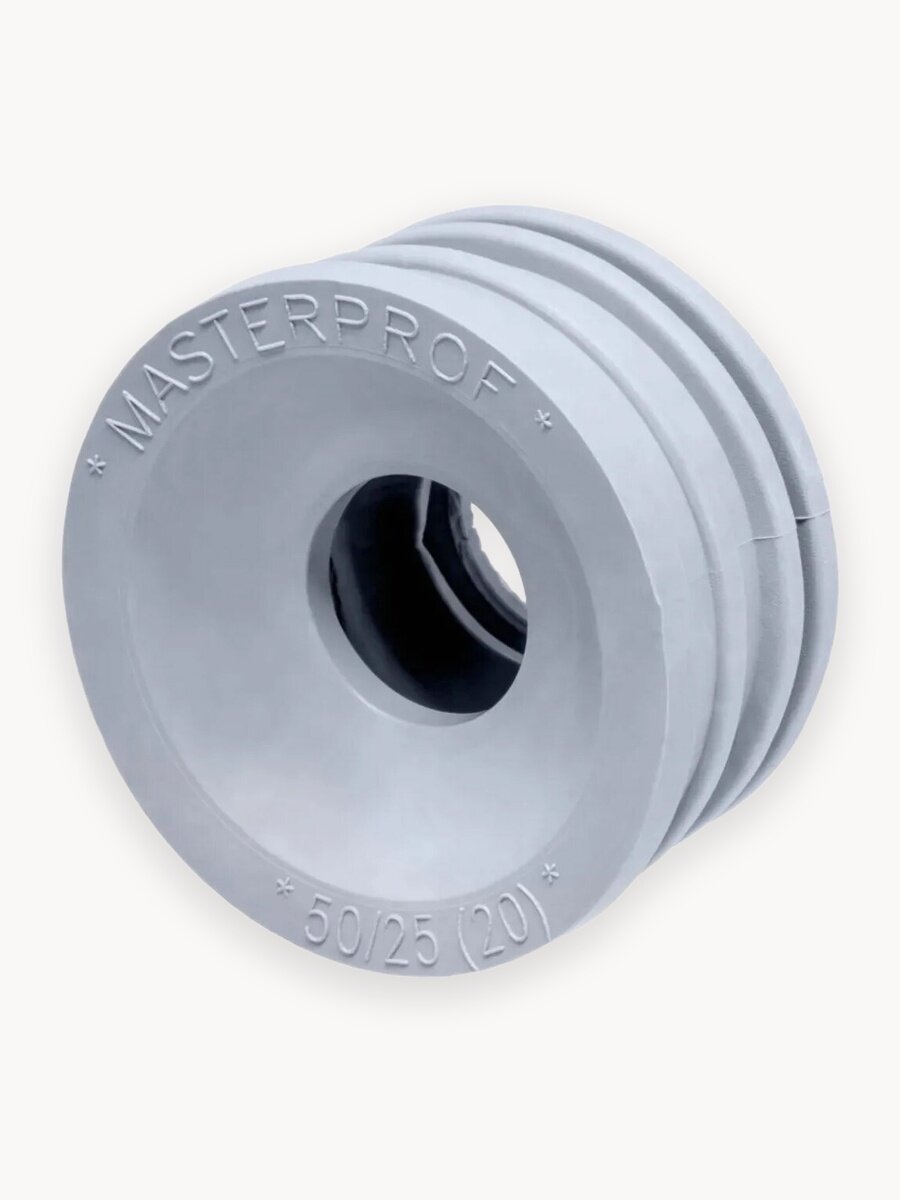 Манжета для сливного шланга стиральной машины и канализации 50 х 25(20) мм, серая, 3 шт.