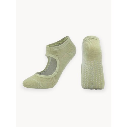 Носки противоскользящие для йоги фитнеса и пилатеса. Зеленые
