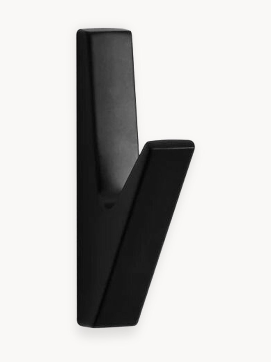 Крючок черный матовый для одежды и полотенец, настенная вешалка в ванную, прихожую и кухню