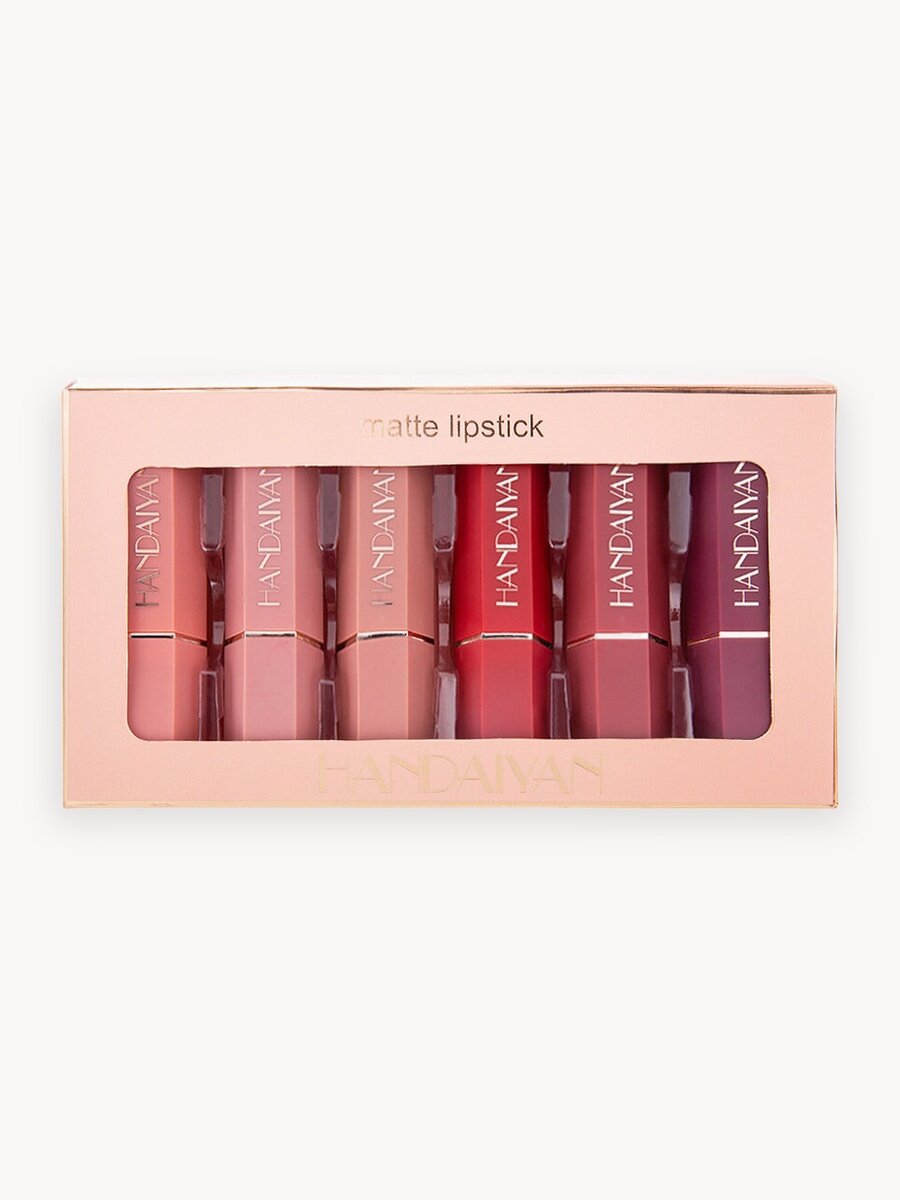 HANDAIYAN/ Набор матовых помад 6 шт/ Матовые губные помады / подарок для девушки
