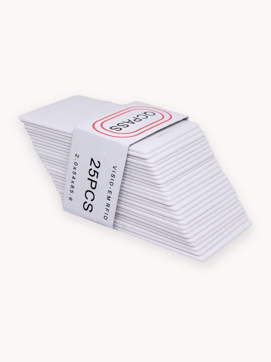 Карта доступа толстая Mifare 1k (25шт) с прорезью,13,56 МГц Карта с кодом (идентификатор) Clamshell RFID. Без номера