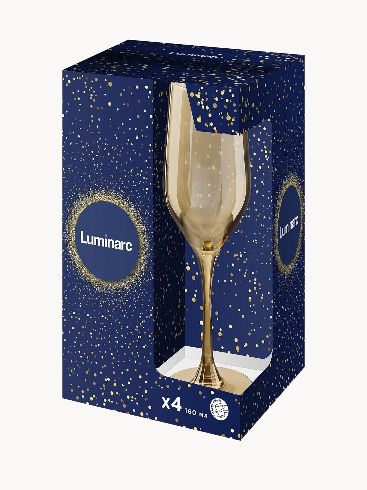 Набор бокалов Luminarc "Золотой мед", для шампанского, стекло, 160 мл