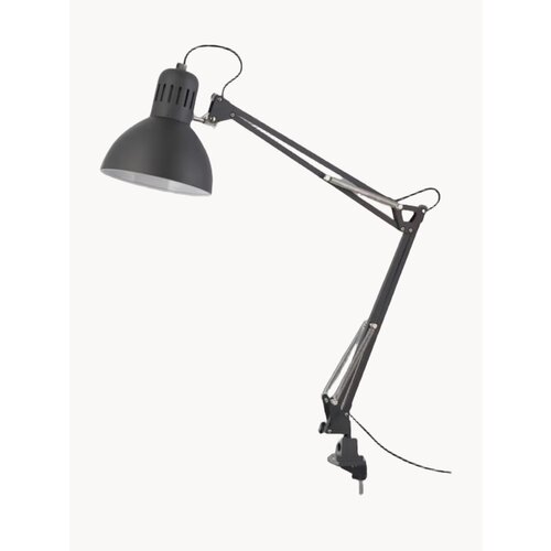Рабочая лампа ИКЕА Терциал, офисная, на струбцине, с регулируемым штативом, черная
