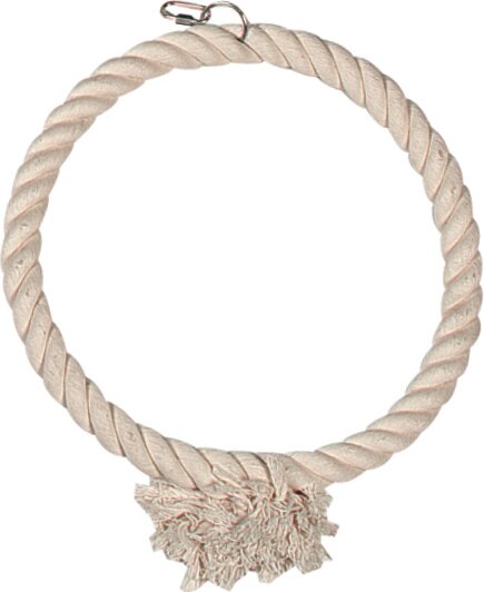 Игрушка Flamingo RING, для птиц, веревочное кольцо, диаметр 35см, бежевая