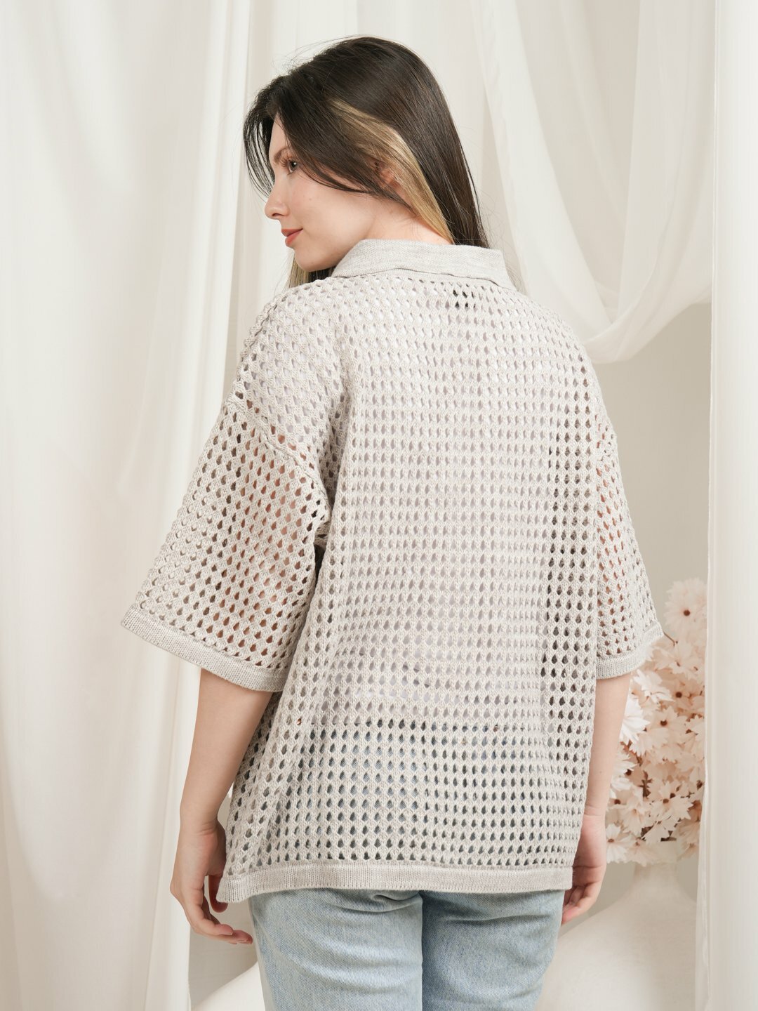 Кардиган Didov TRIKO 2452, размер 48-52, бежевый меланж — фото 1