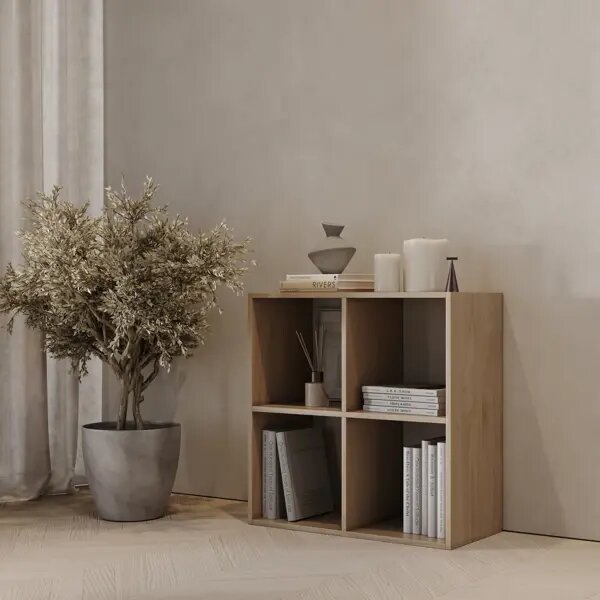 Стеллаж Spaceo KUB 4 секции 70.4x70.5x31.7 см ЛДСП цвет гикори джексон