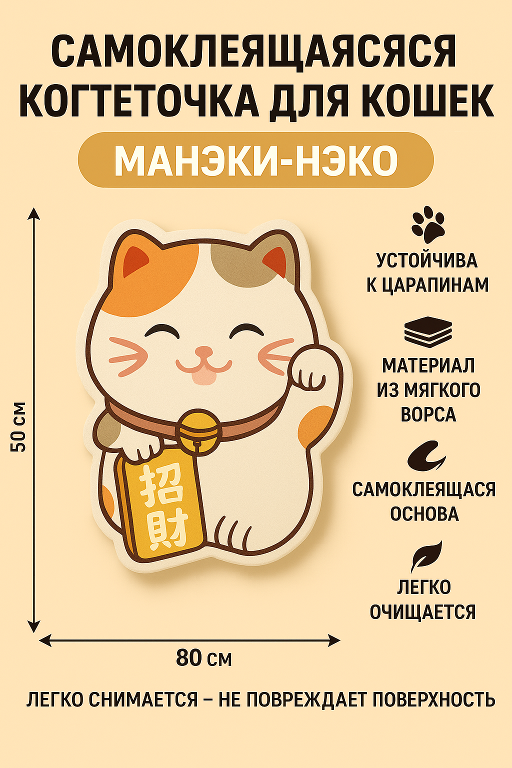 Когтеточка для кошек "Защита от царапин", самоклеящаяся, износостойкая