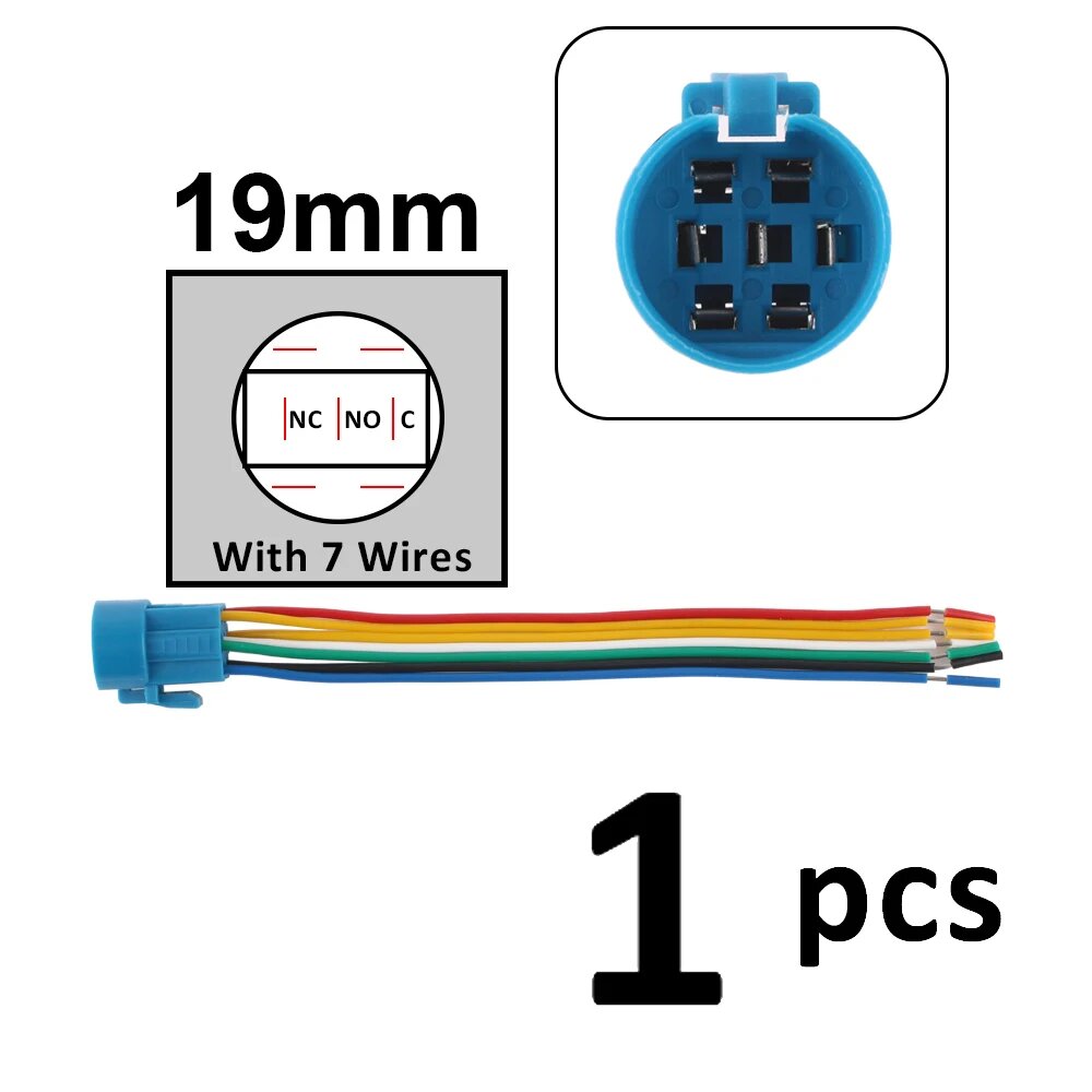 1 шт. для кабеля 16 мм 19 мм 22 мм розетка для металлического кнопочного переключателя проводка 2-6 проводов стабильная лампа кнопка провод 14 см 19mm sockets-7x 1 pc другое