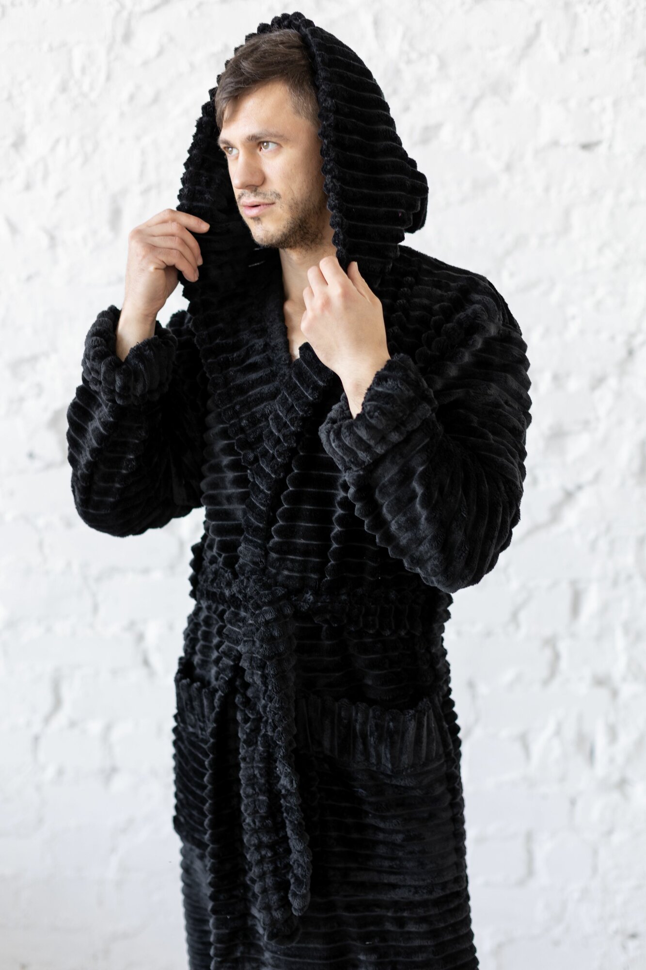 Халат  Осень-зима 2023 размер XL черный Черный