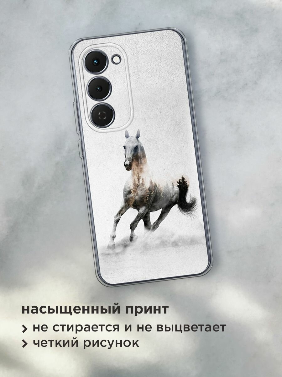 Чехол на Tecno Spark 40 Pro+ / Текно Спарк 40 Про+ с принтом "Лошадь лес" — фото 1