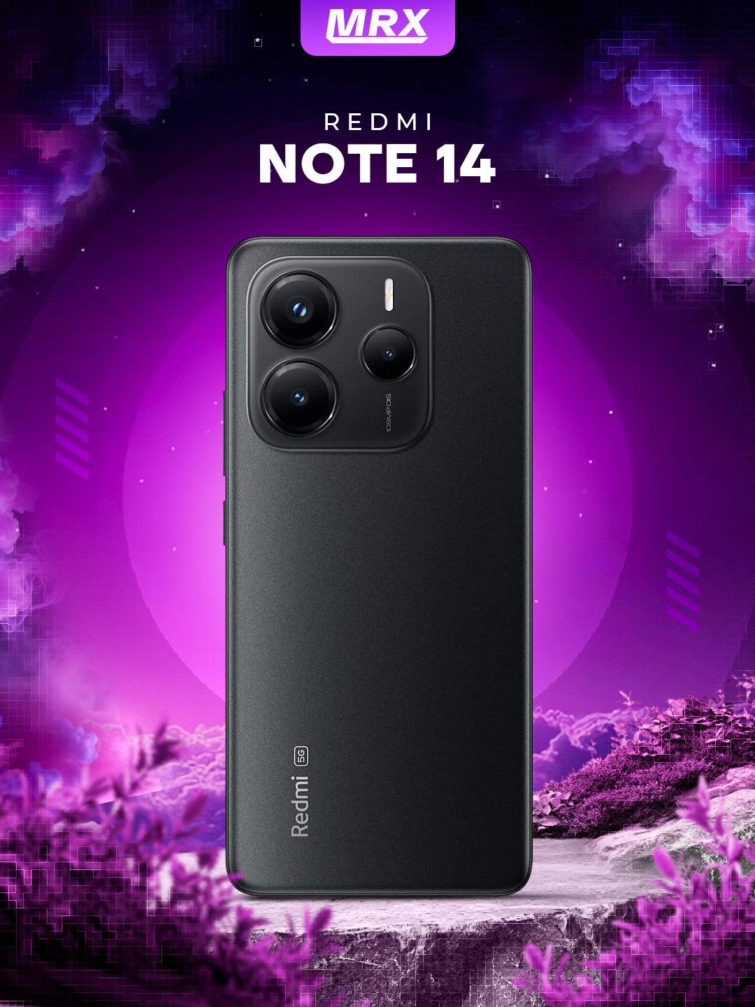 Смартфон Redmi Note 14, 8GB/256GB, AMOLED 120Hz дисплей, 6,67" Black