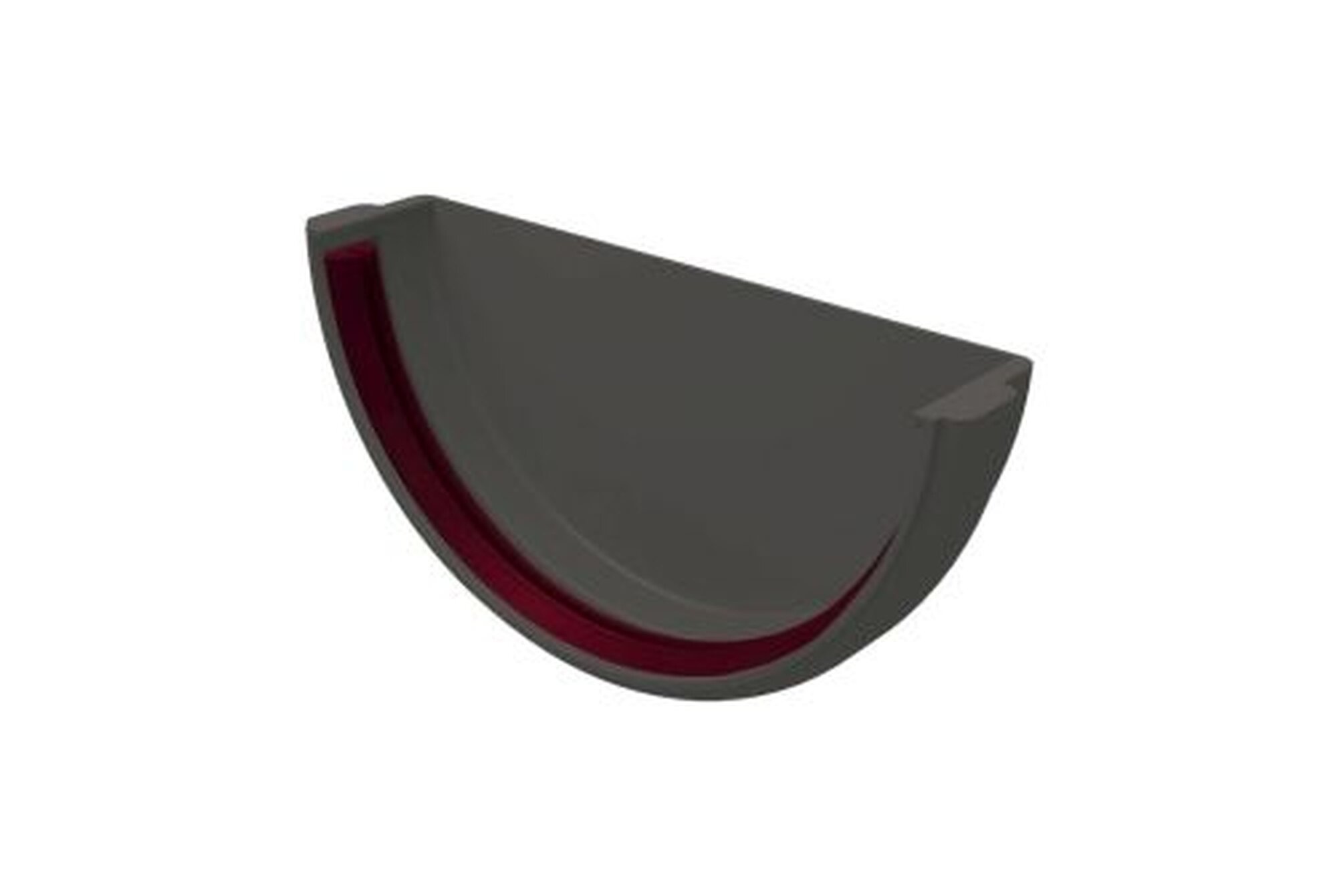 Заглушка желоба Классика 120 ПВХ Grand Line графит (RAL 7024)