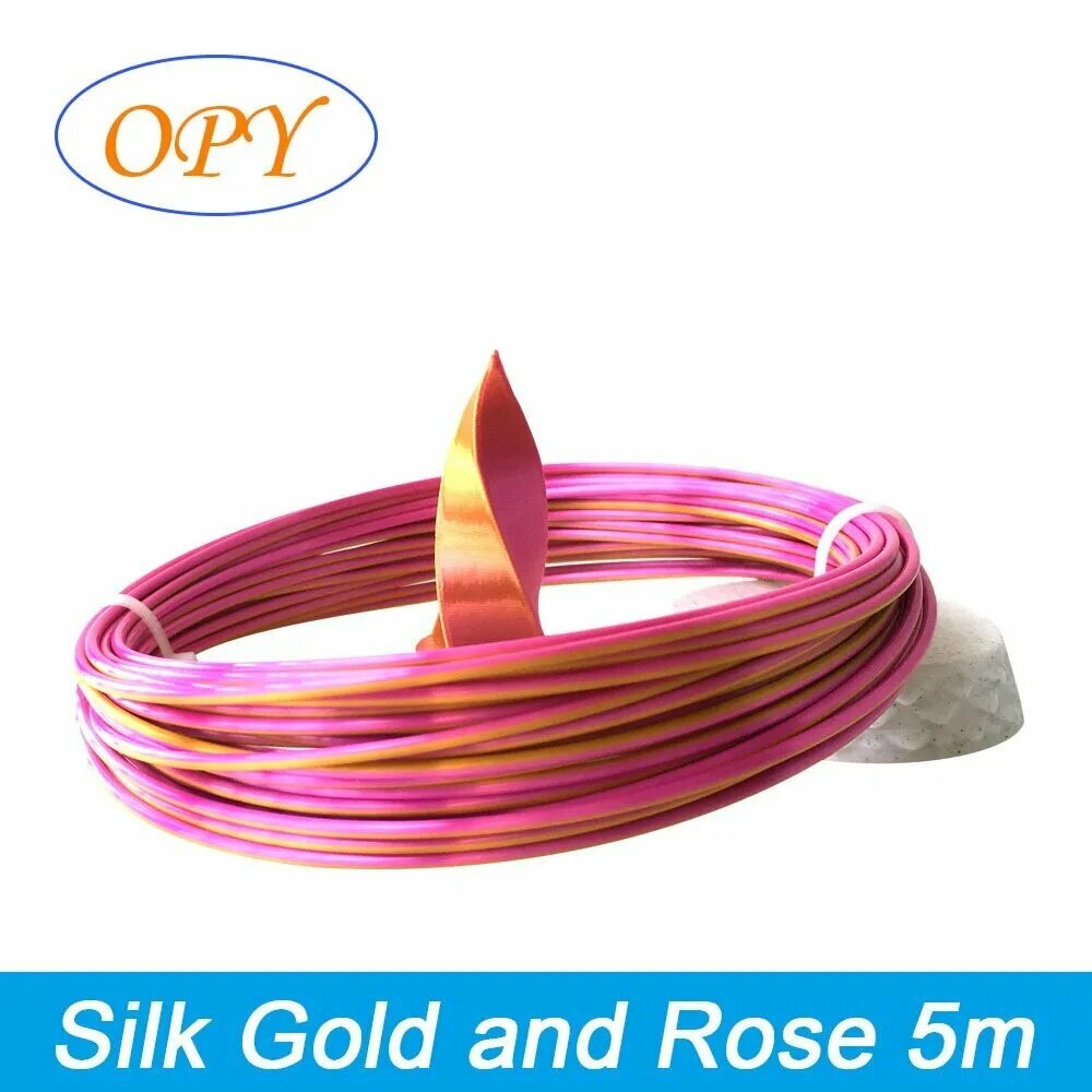 Шелковый двойной пластик PLA OPY 175 мм 3D-ручка и нить для 3D-принтера цвета золота и розы 5 м