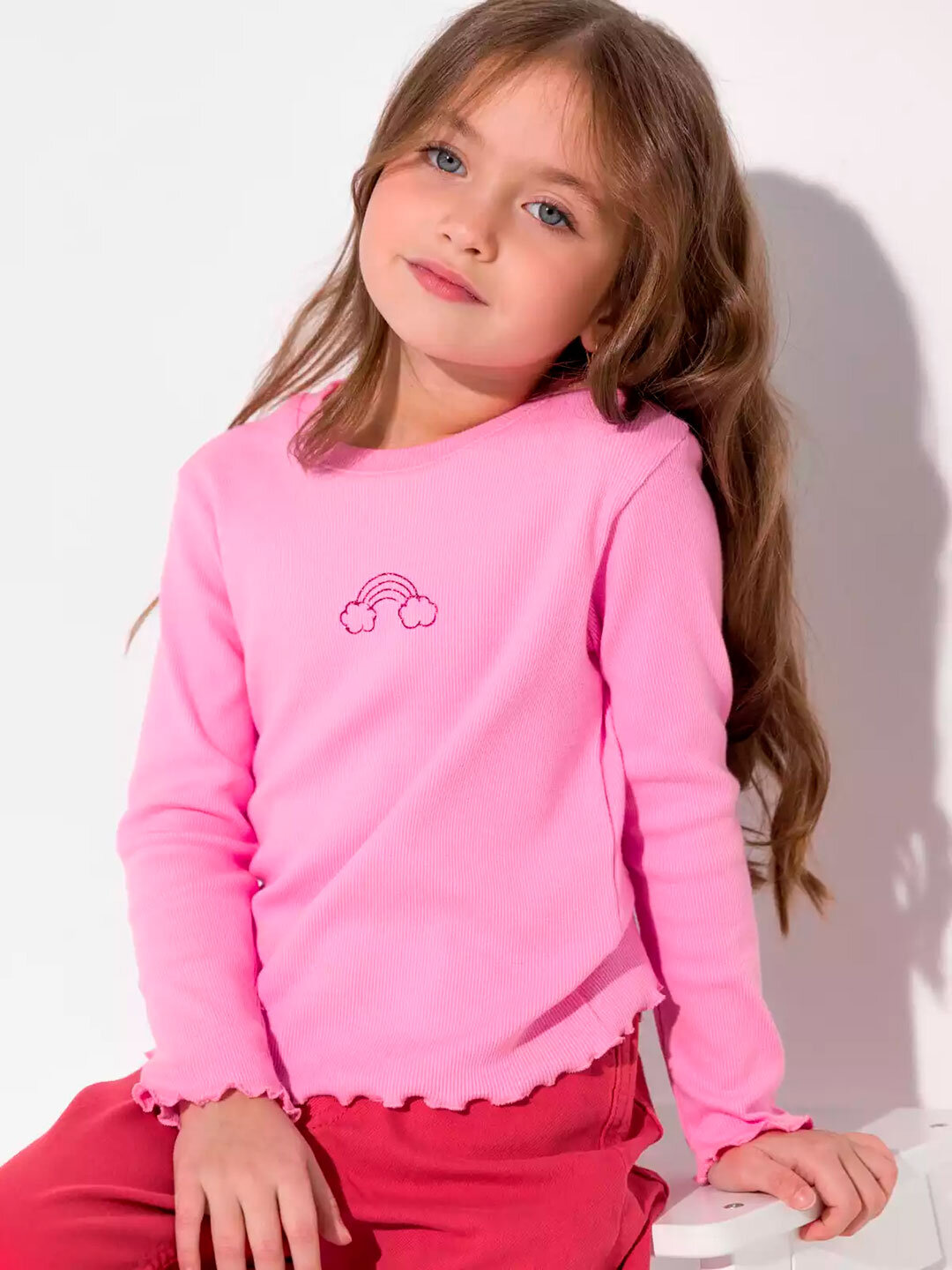 Лонгслив neo, размер 104, пудровый