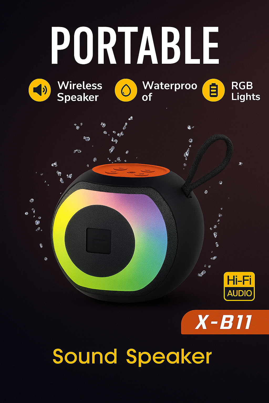 Портативная колонка JBL X-811, Bluetooth 5, IPX5, Black, 10Вт