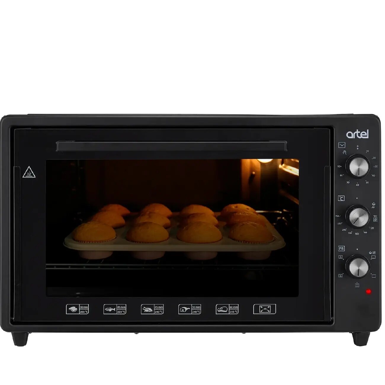 Мини печь ARTEL MD-6002 M Асфальт, Внутренняя подсветка: Есть, Высота: 37 см, Гарантия: 3 г