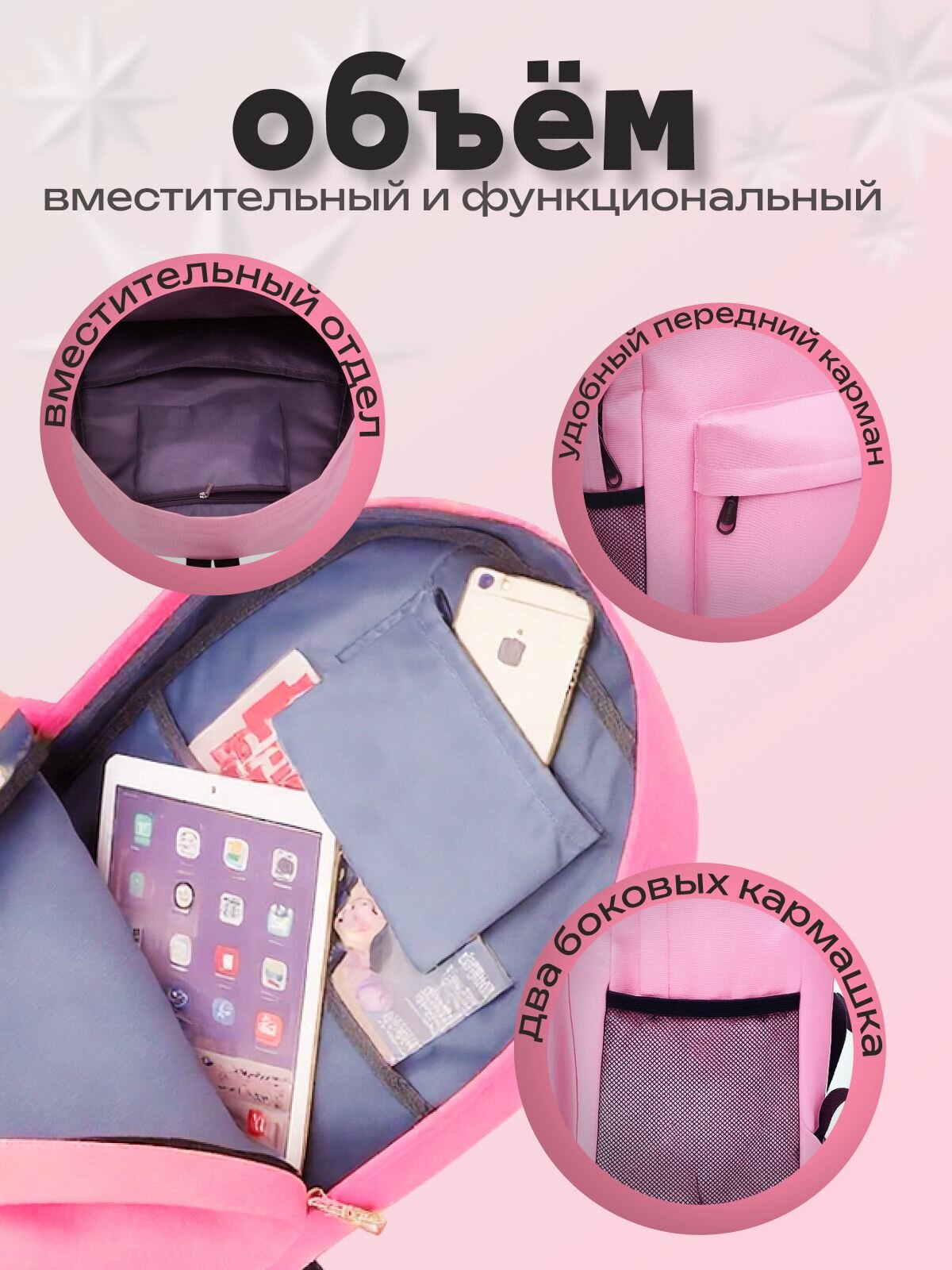 Рюкзак Гвен Стейси - Spider Gven (Gven Stacy) розовый №3 — фото 1