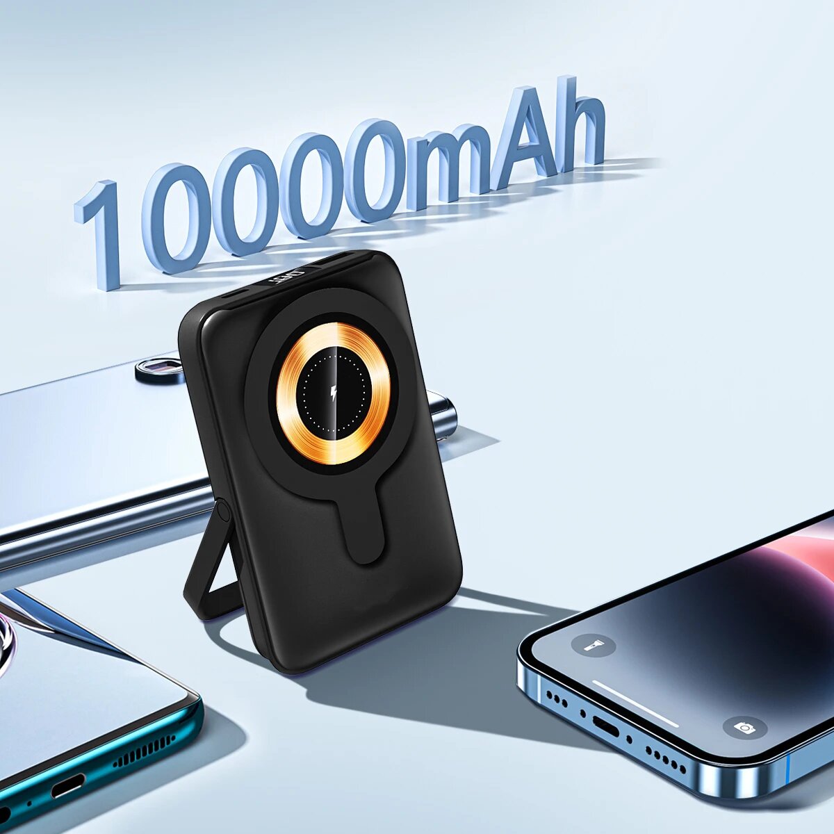Внешний аккумулятор 7Milliard "Super Power Bank", 10000 мАч, беспроводная зарядка, чёрный