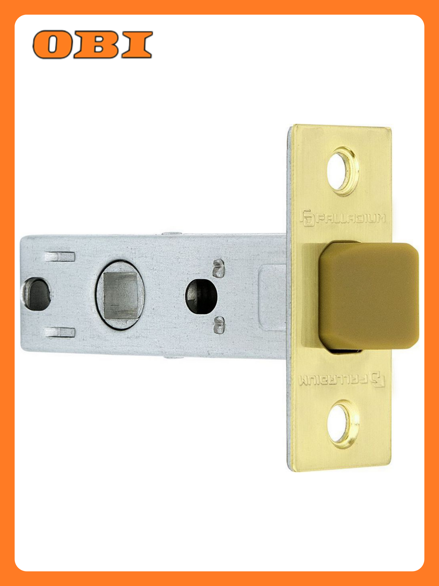 Дверная защелка PALLADIUM 57х30х70мм ЦАМ матовое золото врезная магнитная крепеж в комлекте