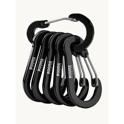 Профессиональный Карабин для охоты и рыбалки (5 см), 6 штук, чёрный