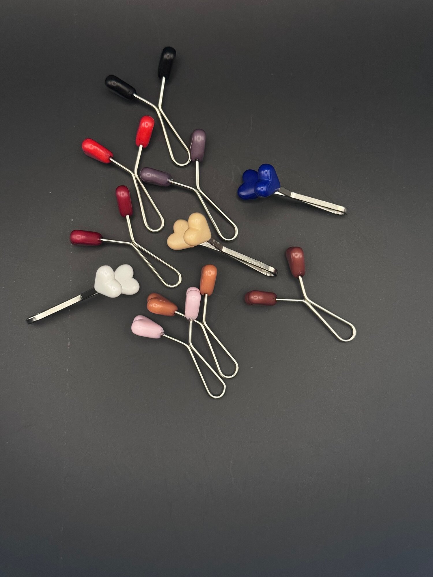 Булавки, зажимы для шарфов, платков, хиджабов "Сердечко", 10 шт, ассортимент