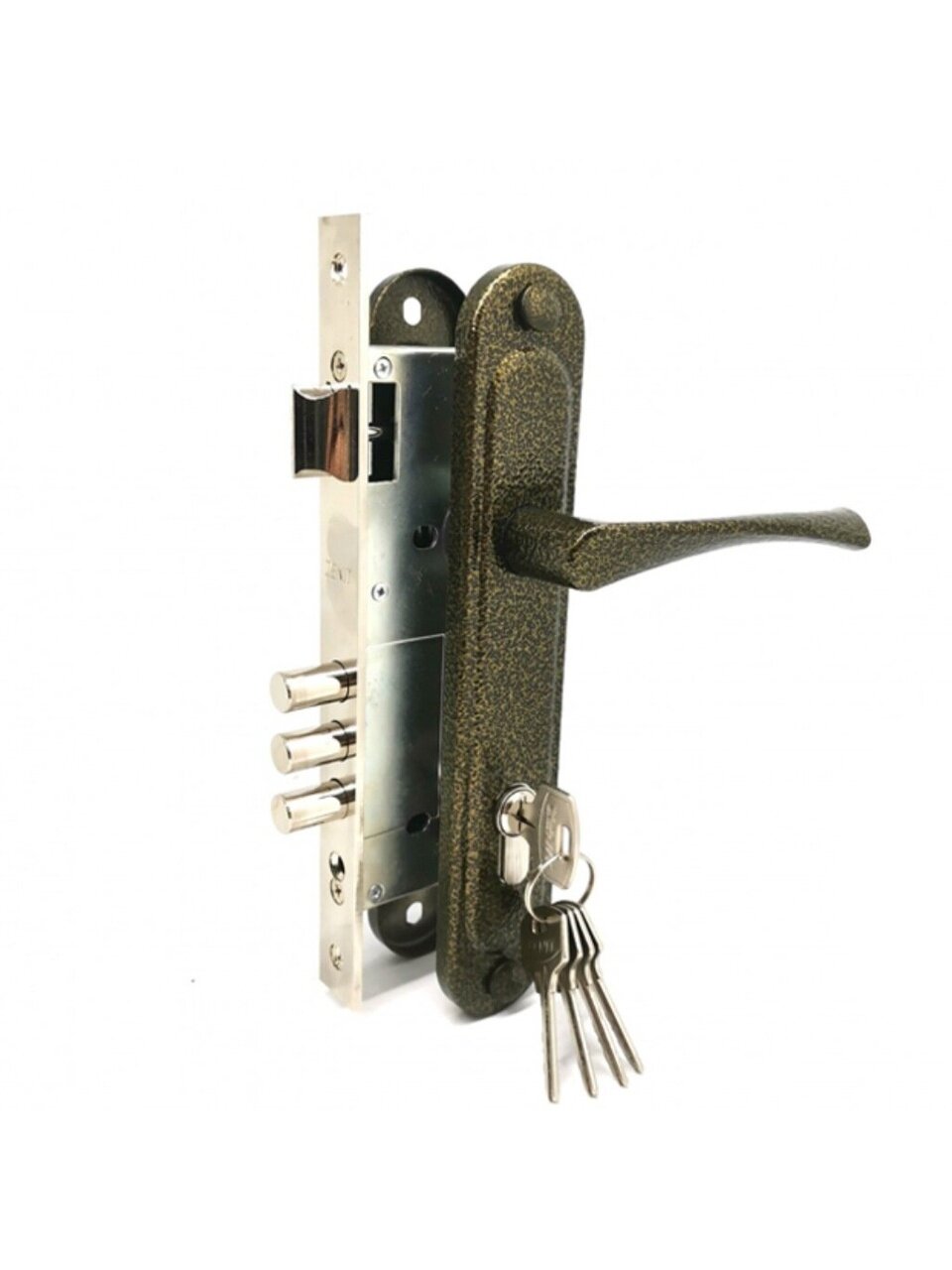 Замок врезной Зенит ЗВ4-85.3-02 БП-00011188 ручка в комплекте цилиндровый бронзовый