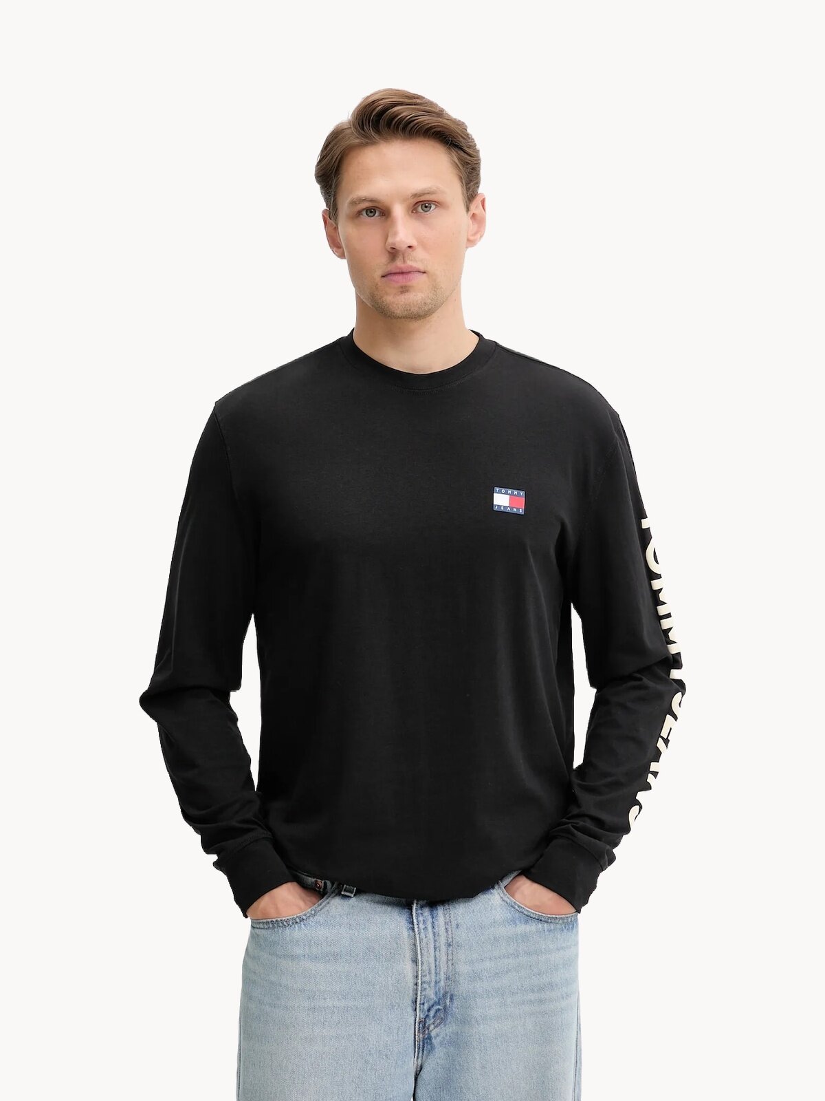 Лонгслив Tommy Jeans, размер XL, , черный