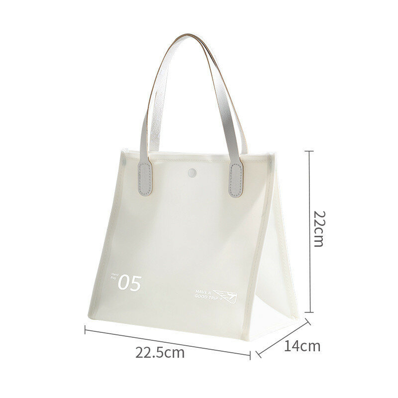 Косметичка pvc современная минималистская кубическая для путешествий белая