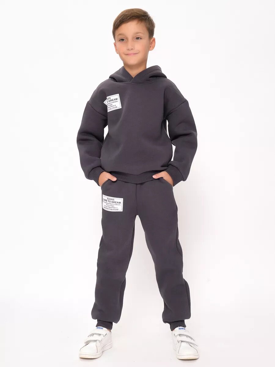 Костюм спортивный , размер 104, серый — фото 1