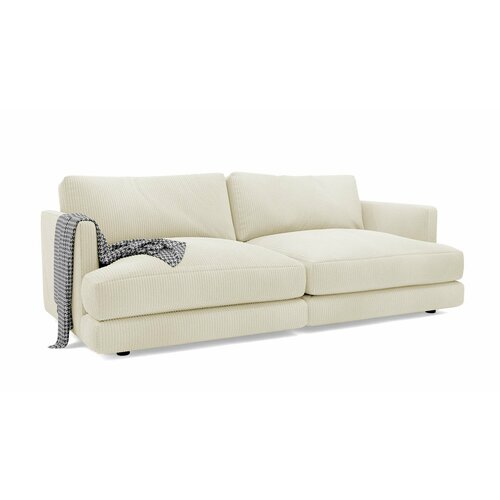 фото Диван ибица 2 cilium bone now 212x105x87 см, светло-бежевый вельвет, еврокнижка дом мебели для вас goodform