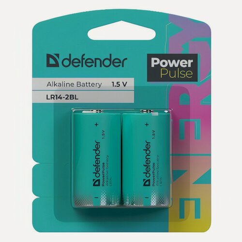 Изображение товара Батарея Defender LR14-2BL С, блистер, 2 шт, PowerPulse