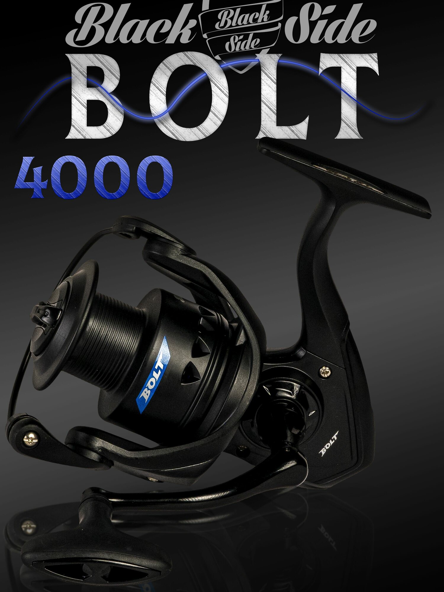 Катушка для спиннинга Black Side BOLT 4000FD (3+1 подш.), катушка для удочки, фидера, рыболовная