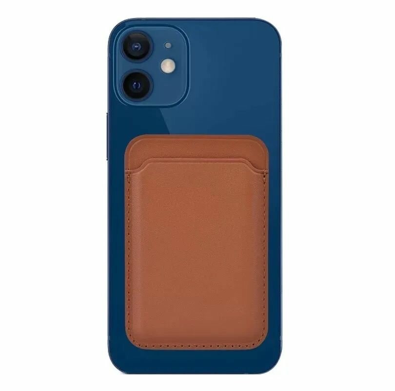 Картхолдер, для iPhone, MagSafe, Leather Wallet, магнитный, BROWN — фото 1