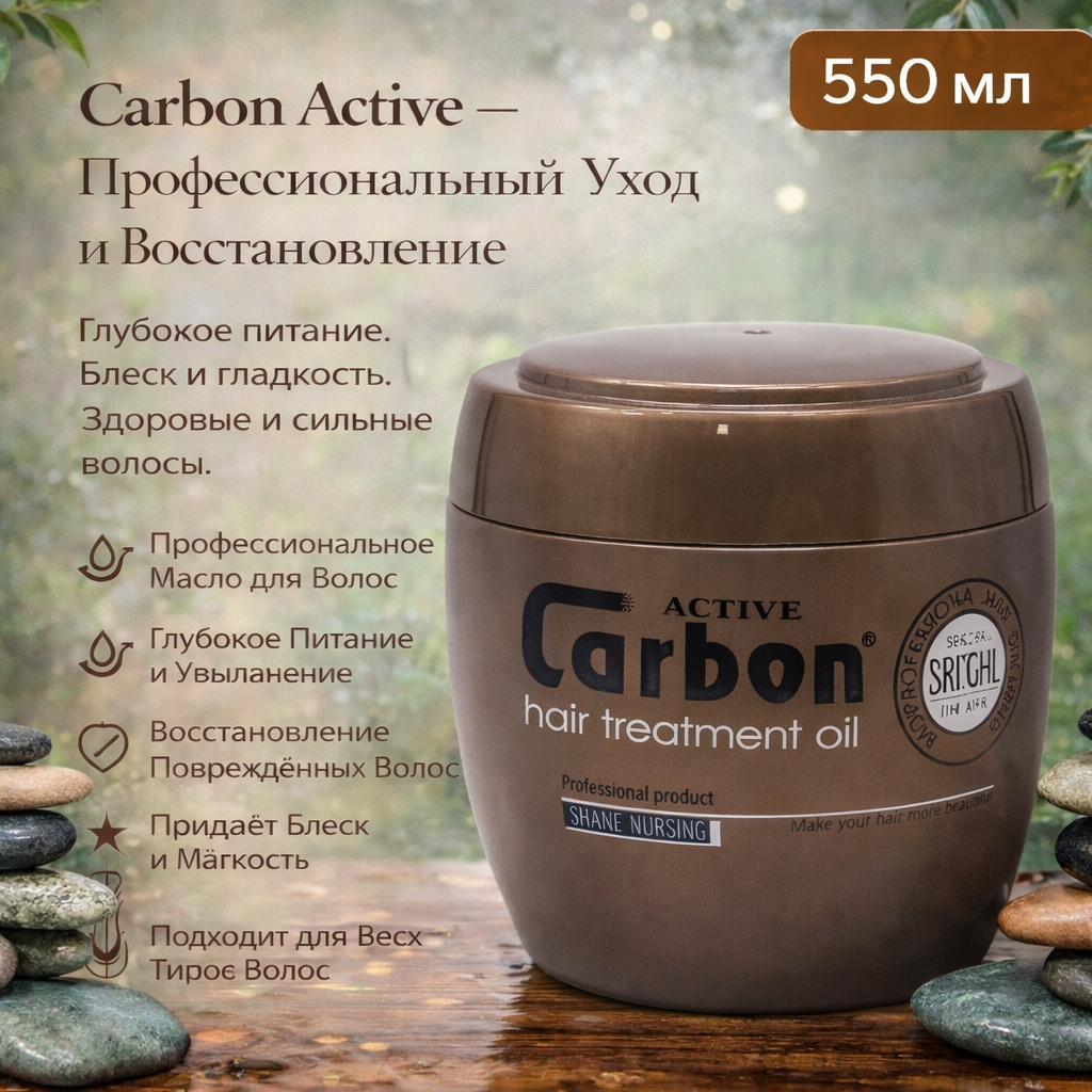 Бальзам для волос Active Carbon, углеродный, активный, 550мл