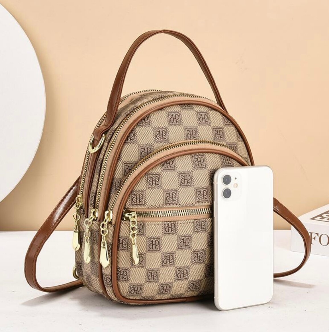 Рюкзак женский, повседневный, компактный, удобный , цвет бежевый