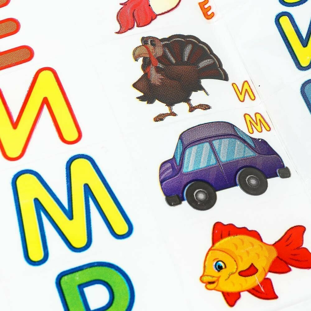 Конструктор синий трактор+тележка с буквами, 39 дет. Город мастеров — фото 1