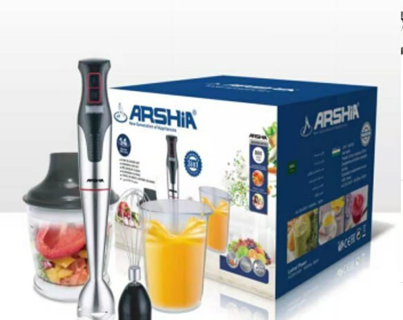 Блендер погружной 4 в 1 ARSHIA , ручной, 14000 об/мин, мощность 1200 Вт