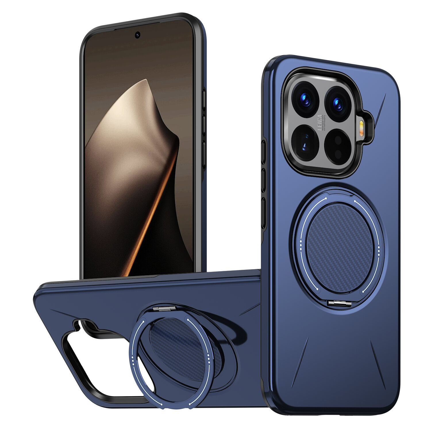 Чехол Для Xiaomi 15T Pro/Сяоми 15T Про, soft touch, чехол-кардиомонитор, поликарбонат (PC), защита камеры, ударопрочный, встроенная подставка, усиленные углы, Xiaomi, Xiaomi 15T Pro, blue,