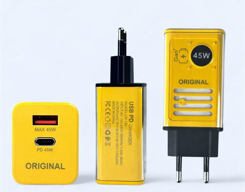 ORIGINAL 45W Адаптер LD 133 USB PD — быстрая и надёжная зарядная головка для телефона с поддержкой Quick Charge