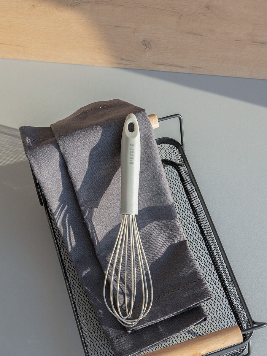 Венчик DeNASTIA idea 26,8x6x6 см, силикон, нейлон, ПП, серый, A000375 — фото 1